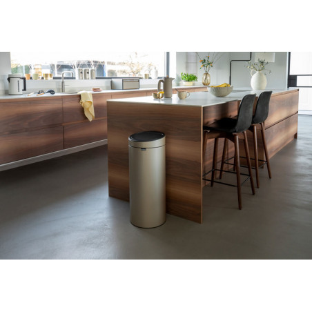 Brabantia Touch Bin New 1003221, 30 l, αθόρυβο και ομαλό κλείσιμο, μεταλλικό χρυσό