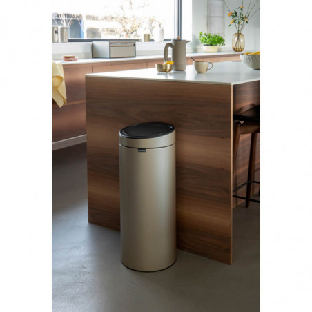 Brabantia Touch Bin New 1003221, 30 l, αθόρυβο και ομαλό κλείσιμο, μεταλλικό χρυσό