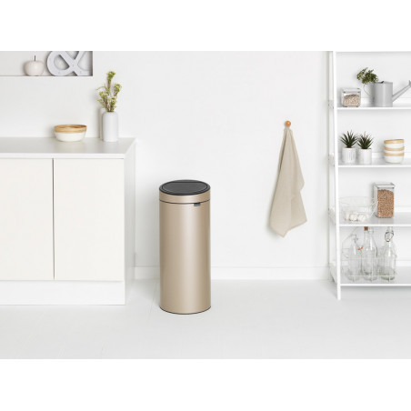 Brabantia Touch Bin New 1003221, 30 l, αθόρυβο και ομαλό κλείσιμο, μεταλλικό χρυσό