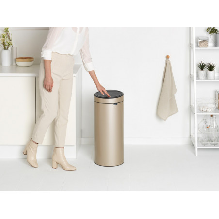 Brabantia Touch Bin New 1003221, 30 l, αθόρυβο και ομαλό κλείσιμο, μεταλλικό χρυσό
