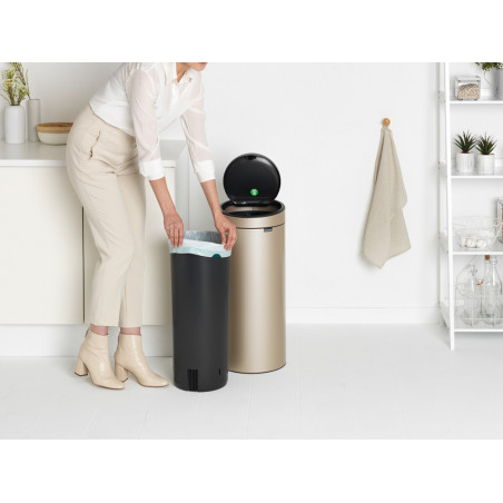 Brabantia Touch Bin New 1003221, 30 l, αθόρυβο και ομαλό κλείσιμο, μεταλλικό χρυσό