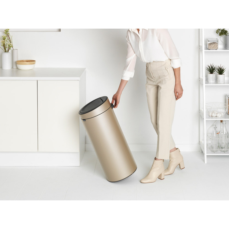 Brabantia Touch Bin New 1003221, 30 l, αθόρυβο και ομαλό κλείσιμο, μεταλλικό χρυσό