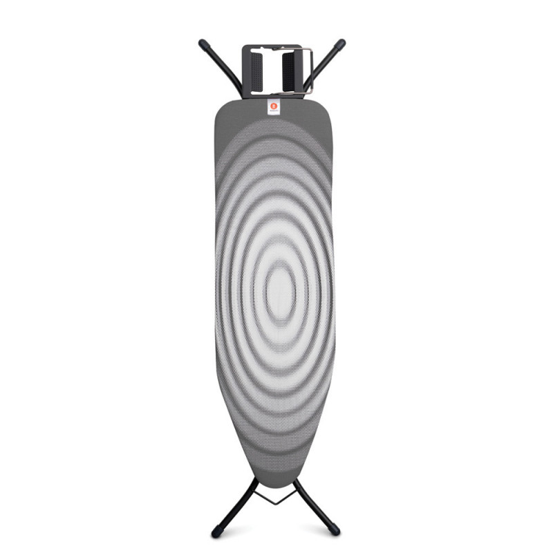 Τραπέζι σιδερώματος Brabantia B 1003339, 124x38 cm, 7 θέσεις ρύθμισης, Σιδεροθήκη, Σκούρο γκρι/λευκό