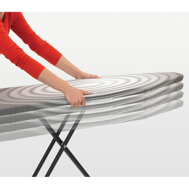 Τραπέζι σιδερώματος Brabantia B 1003339, 124x38 cm, 7 θέσεις ρύθμισης, Σιδεροθήκη, Σκούρο γκρι/λευκό