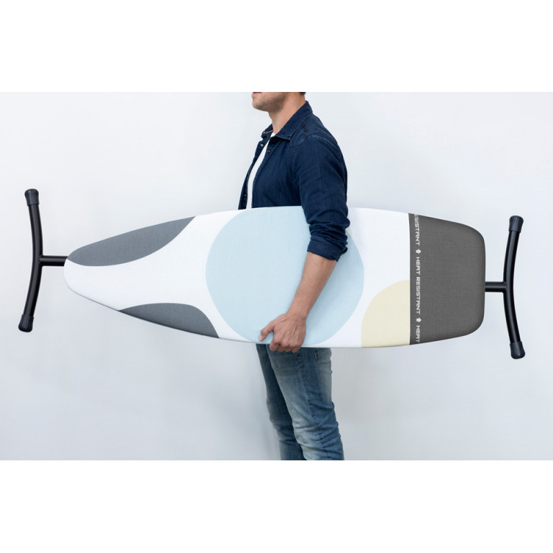 Τραπέζι σιδερώματος Brabantia D 1003386, 135x45 cm, 7 θέσεις ρύθμισης, Ζώνη σιδερώματος ανθεκτική στη θερμότητα, Λευκό/γκρι