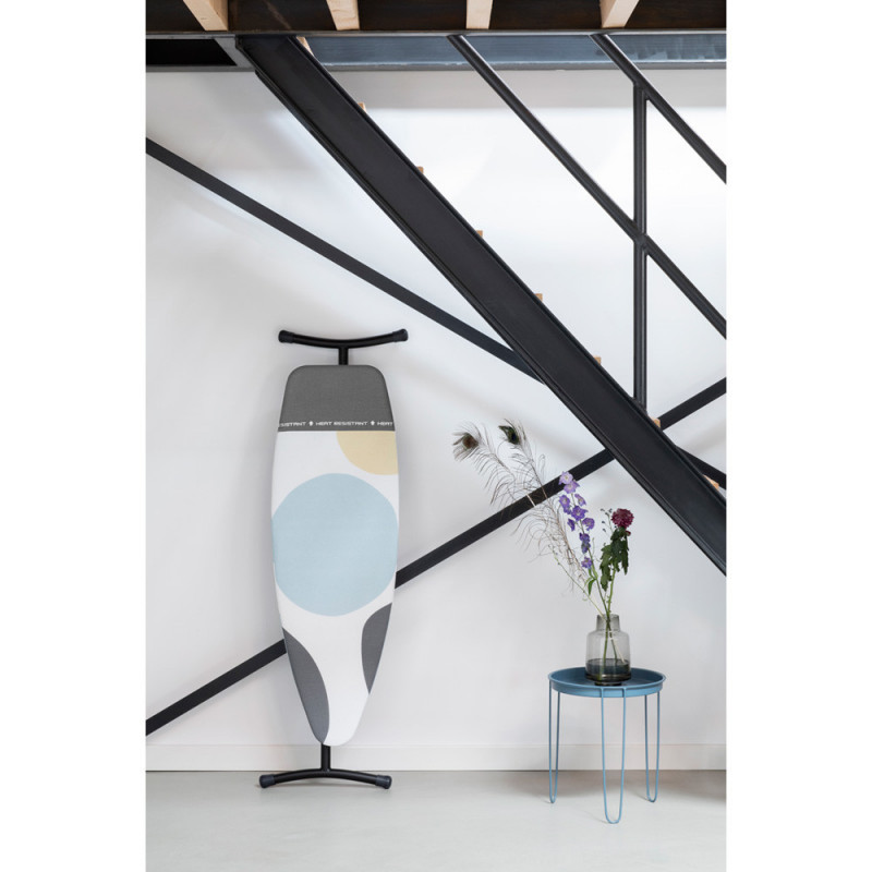 Τραπέζι σιδερώματος Brabantia D 1003386, 135x45 cm, 7 θέσεις ρύθμισης, Ζώνη σιδερώματος ανθεκτική στη θερμότητα, Λευκό/γκρι