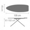Τραπέζι σιδερώματος Brabantia D 1003386, 135x45 cm, 7 θέσεις ρύθμισης, Ζώνη σιδερώματος ανθεκτική στη θερμότητα, Λευκό/γκρι