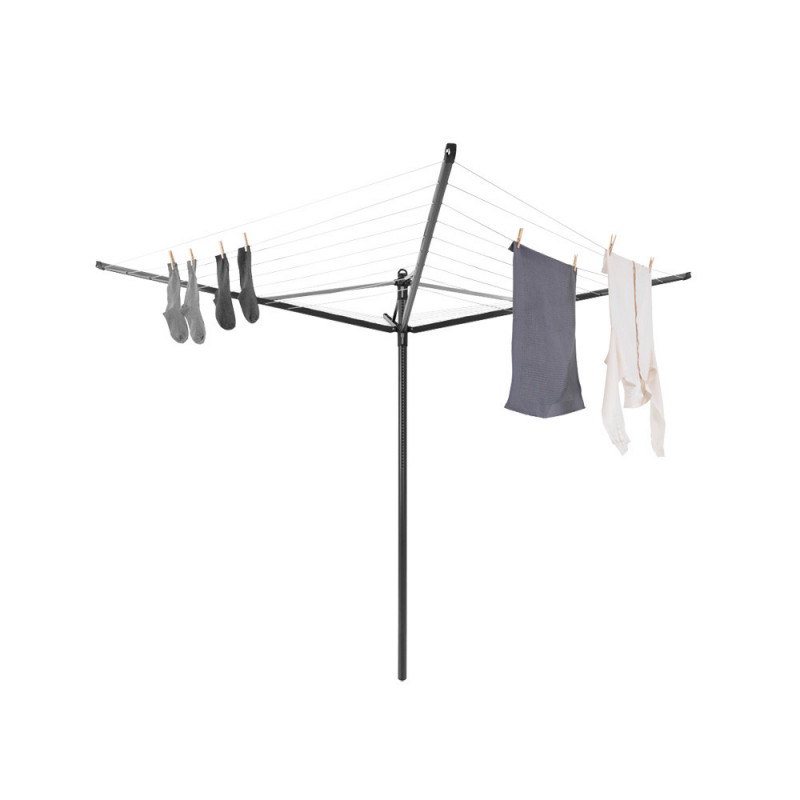 Brabantia Lift-O-Matic outdoor space 1003464, 50 m, Ρυθμιζόμενο ύψος, Μεταλλικό καρφί, Ανθεκτικό στη διάβρωση, Μαύρο