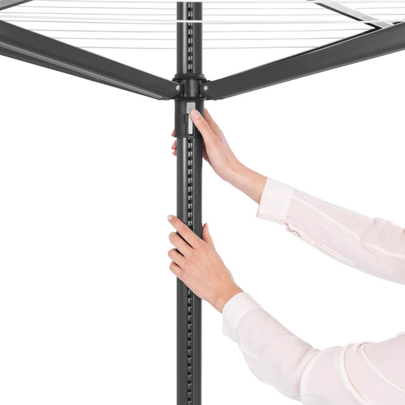 Brabantia Lift-O-Matic outdoor space 1003467, 50 m, Ρυθμιζόμενο ύψος, Μεταλλική ακίδα εκσκαφής, Θήκη, Τσάντα με κλιπς, Ανθεκτικό στη διάβρωση, Μαύρο