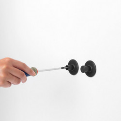 Σετ 2 κρεμάστρων Brabantia ReNew 1003485, Περιλαμβάνεται σετ τοποθέτησης, Μέχρι 2 kg, Σκούρο γκρι