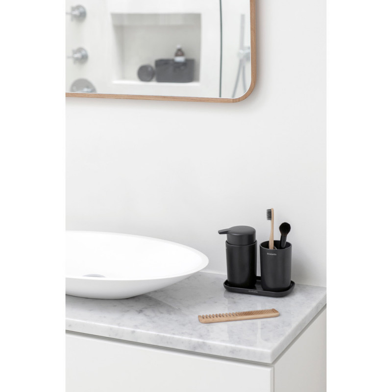 Σετ αξεσουάρ μπάνιου Brabantia ReNew 1003491, 3 τεμάχια, 250 ml, ανθεκτικό στη διάβρωση, σκούρο γκρι