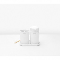Σετ αξεσουάρ μπάνιου Brabantia ReNew 1003492, 3 τεμάχια, 250 ml, ανθεκτικό στη διάβρωση, λευκό