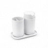 Σετ αξεσουάρ μπάνιου Brabantia ReNew 1003492, 3 τεμάχια, 250 ml, ανθεκτικό στη διάβρωση, λευκό