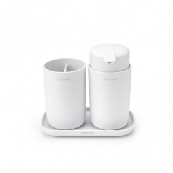Σετ αξεσουάρ μπάνιου Brabantia ReNew 1003492, 3 τεμάχια, 250 ml, ανθεκτικό στη διάβρωση, λευκό