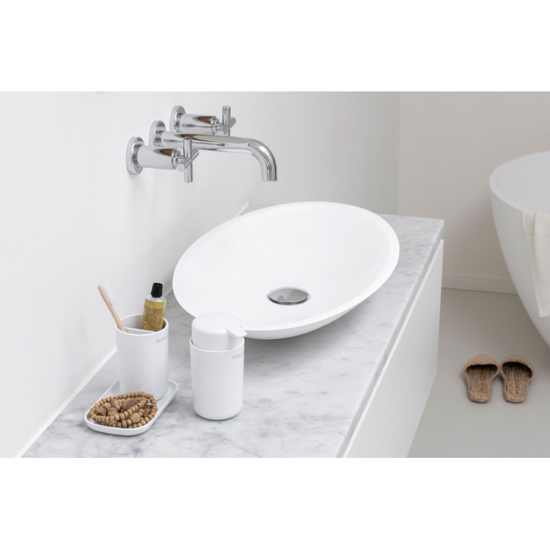 Σετ αξεσουάρ μπάνιου Brabantia ReNew 1003492, 3 τεμάχια, 250 ml, ανθεκτικό στη διάβρωση, λευκό