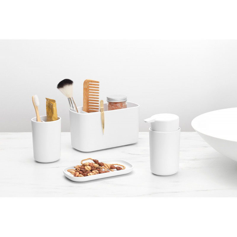 Σετ αξεσουάρ μπάνιου Brabantia ReNew 1003492, 3 τεμάχια, 250 ml, ανθεκτικό στη διάβρωση, λευκό