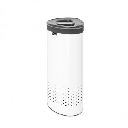 Καλάθι πλυσίματος Brabantia Selector 1003787, 55 l, 2 διαμερίσματα, οπές εξαερισμού, πλήρωση χωρίς άνοιγμα, Λευκό
