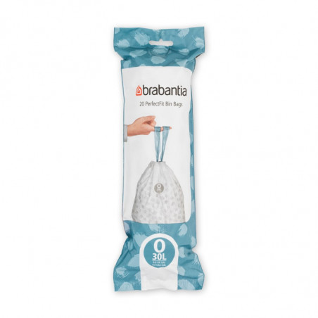 Σακούλες απορριμμάτων Brabantia PerfectFit FlatBack+/Bo 1004144, μέγεθος O, 30 l, 20 τεμάχια, λευκό