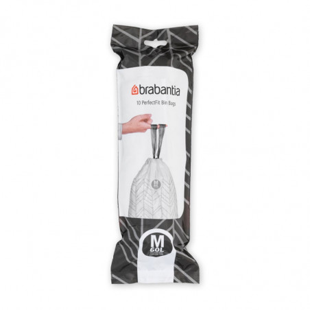 Σακούλες απορριμμάτων Brabantia PerfectFit Bo 1004145, μέγεθος M, 60 l, 10 τεμάχια, λευκό