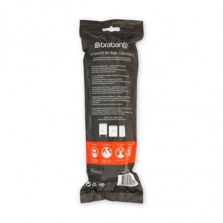 Σακούλες απορριμμάτων Brabantia PerfectFit Bo 1004145, μέγεθος M, 60 l, 10 τεμάχια, λευκό