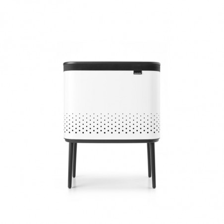 Καλάθι πλυσίματος Brabantia Bo 1004174, 60 l, Πλήρωση χωρίς άνοιγμα, οπές εξαερισμού, ρυθμιζόμενα πόδια, Λευκό