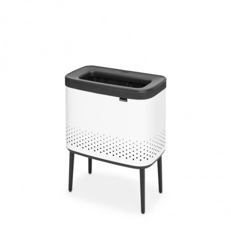 Καλάθι πλυσίματος Brabantia Bo 1004174, 60 l, Πλήρωση χωρίς άνοιγμα, οπές εξαερισμού, ρυθμιζόμενα πόδια, Λευκό