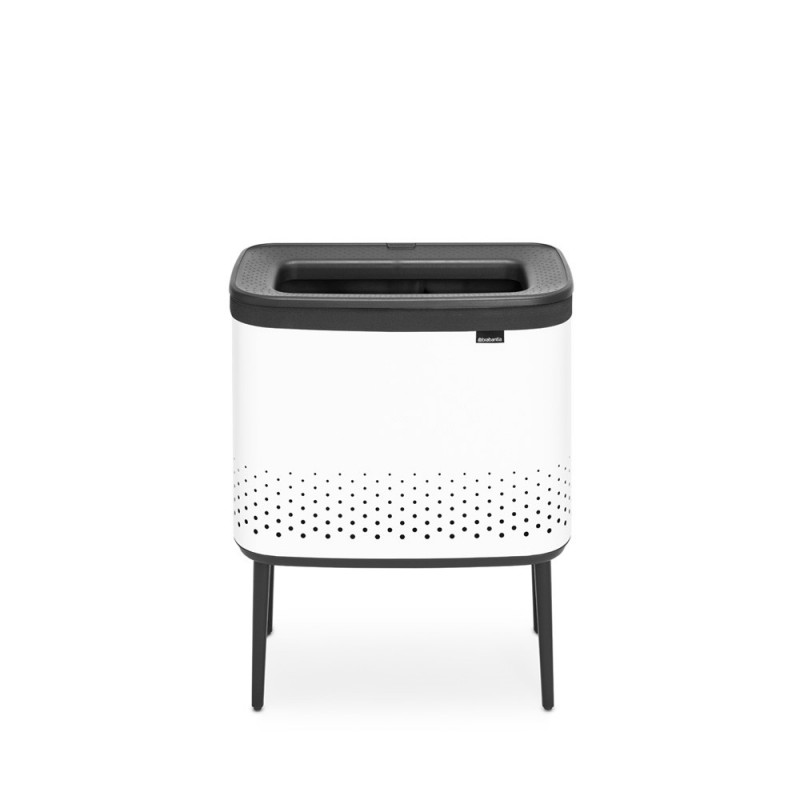 Καλάθι πλυσίματος Brabantia Bo 1004174, 60 l, Πλήρωση χωρίς άνοιγμα, οπές εξαερισμού, ρυθμιζόμενα πόδια, Λευκό