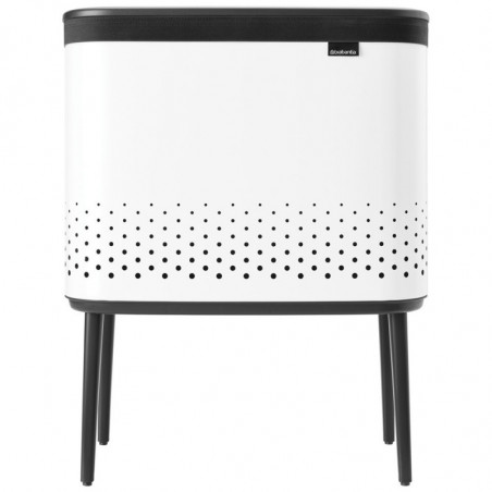 Καλάθι πλυσίματος Brabantia Bo 1004174, 60 l, Πλήρωση χωρίς άνοιγμα, οπές εξαερισμού, ρυθμιζόμενα πόδια, Λευκό