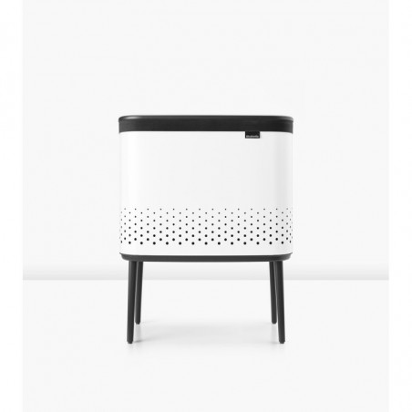 Καλάθι πλυσίματος Brabantia Bo 1004174, 60 l, Πλήρωση χωρίς άνοιγμα, οπές εξαερισμού, ρυθμιζόμενα πόδια, Λευκό