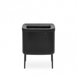 Καλάθι πλυσίματος Brabantia Bo 1004175, 60 l, Πλήρωση χωρίς άνοιγμα, οπές εξαερισμού, ρυθμιζόμενα πόδια, Μαύρο