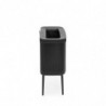 Καλάθι πλυσίματος Brabantia Bo 1004175, 60 l, Πλήρωση χωρίς άνοιγμα, οπές εξαερισμού, ρυθμιζόμενα πόδια, Μαύρο
