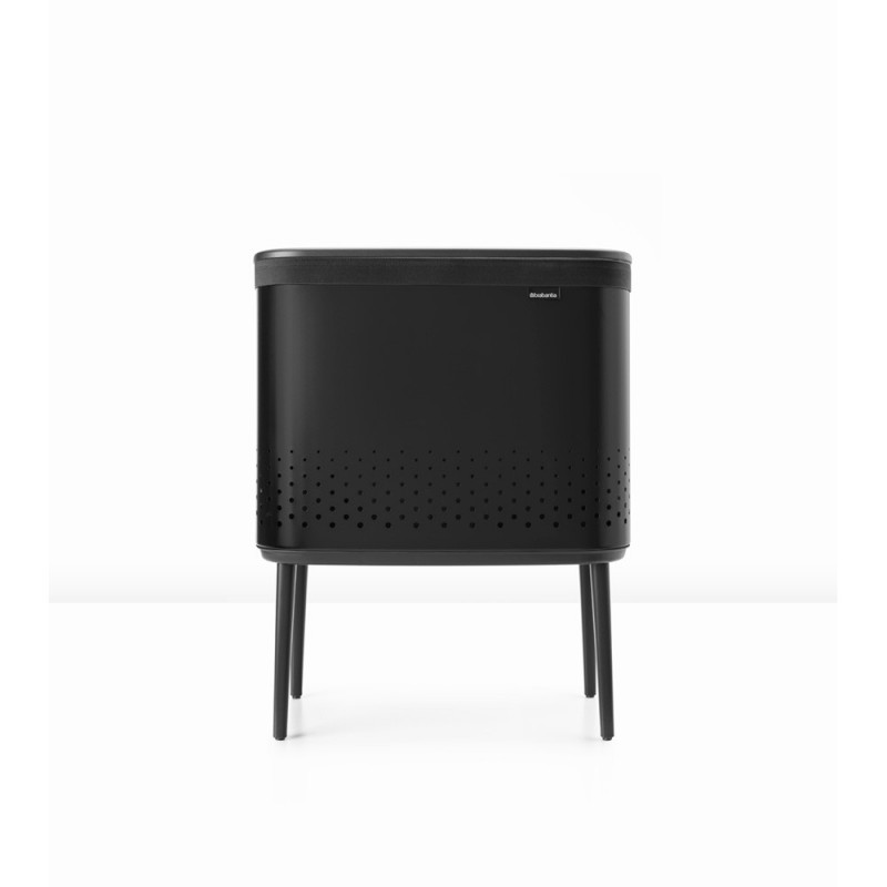 Καλάθι πλυσίματος Brabantia Bo 1004175, 60 l, Πλήρωση χωρίς άνοιγμα, οπές εξαερισμού, ρυθμιζόμενα πόδια, Μαύρο