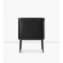 Καλάθι πλυσίματος Brabantia Bo 1004175, 60 l, Πλήρωση χωρίς άνοιγμα, οπές εξαερισμού, ρυθμιζόμενα πόδια, Μαύρο