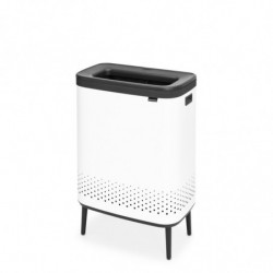 Καλάθι πλυσίματος Brabantia Bo 1004176, 2x45 l, Πλήρωση χωρίς άνοιγμα, οπές εξαερισμού, ρυθμιζόμενα πόδια, Λευκό