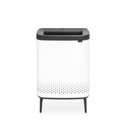 Καλάθι πλυσίματος Brabantia Bo 1004176, 2x45 l, Πλήρωση χωρίς άνοιγμα, οπές εξαερισμού, ρυθμιζόμενα πόδια, Λευκό