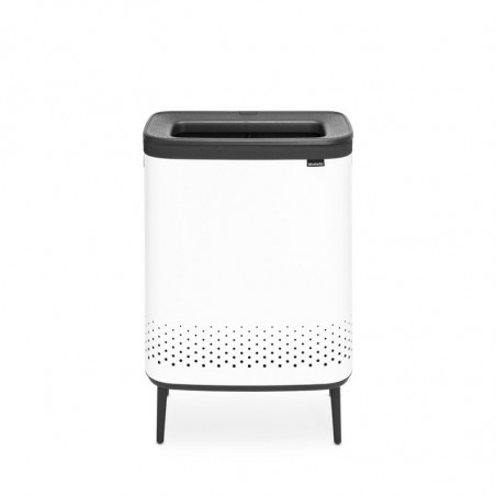 Καλάθι πλυσίματος Brabantia Bo 1004176, 2x45 l, Πλήρωση χωρίς άνοιγμα, οπές εξαερισμού, ρυθμιζόμενα πόδια, Λευκό