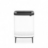 Καλάθι πλυσίματος Brabantia Bo 1004176, 2x45 l, Πλήρωση χωρίς άνοιγμα, οπές εξαερισμού, ρυθμιζόμενα πόδια, Λευκό