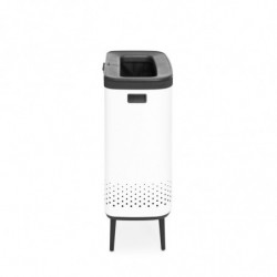 Καλάθι πλυσίματος Brabantia Bo 1004176, 2x45 l, Πλήρωση χωρίς άνοιγμα, οπές εξαερισμού, ρυθμιζόμενα πόδια, Λευκό
