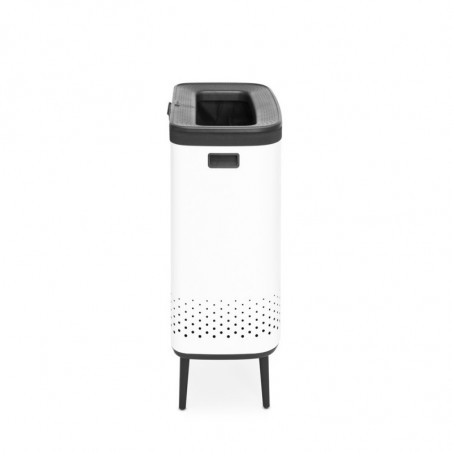 Καλάθι πλυσίματος Brabantia Bo 1004176, 2x45 l, Πλήρωση χωρίς άνοιγμα, οπές εξαερισμού, ρυθμιζόμενα πόδια, Λευκό