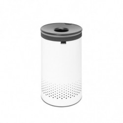 Brabantia 1004179 Καλάθι πλυντηρίου, 60 L, πλαστικό καπάκι, πλήρωση χωρίς άνοιγμα, οπές εξαερισμού, λευκό
