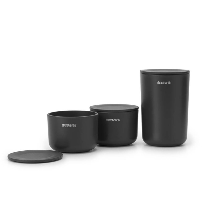 Σετ αποθήκευσης Brabantia ReNew 1004183, 3 τεμαχίων, μαλακός αντιολισθητικός πάτος, σκούρο γκρι