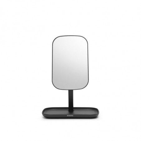 Καθρέφτης με βάση για αξεσουάρ Brabantia ReNew 1004184, 28,3x20x12,6 cm, Αντιολισθητική βάση, ρυθμιζόμενο κατά 360°, Σκούρο γκρι