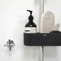 Οργανωτής ντους Brabantia ReNew 1004186, 7.5x13.3x24.4 cm, Βάθος με τρύπες νερού, Ανθεκτικό στη διάβρωση, Σκούρο γκρι