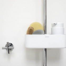 Οργανωτής ντους Brabantia ReNew 1004187, 7.5x13.3x24.4 cm, Βάθος με τρύπες νερού, Ανθεκτικό στη διάβρωση, Λευκό