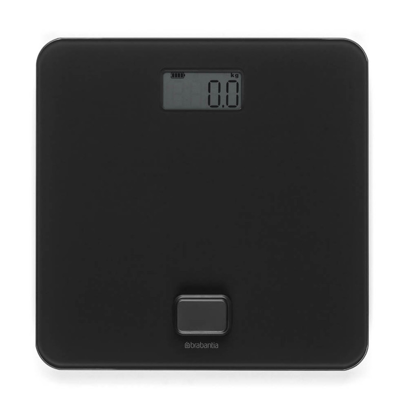 Ζυγαριά Brabantia ReNew 1004188, Λειτουργία χωρίς μπαταρίες, Έως 150 κιλά, Οθόνη LCD, Μαύρο