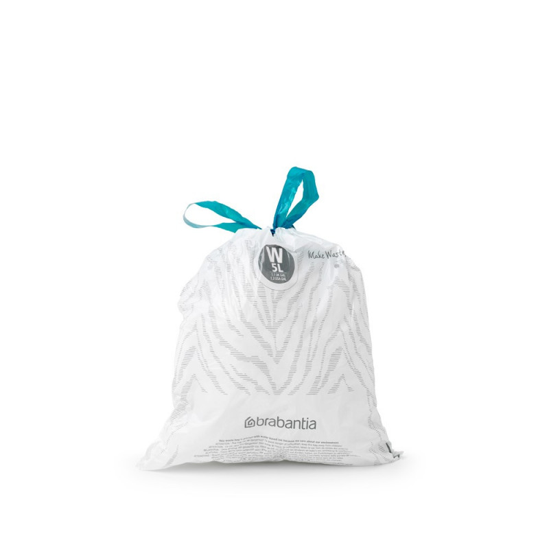 Σακούλα απορριμμάτων Brabantia PerfectFit NewIcon N 1005489, μέγεθος W, 5 l, 40 τεμάχια, λευκό