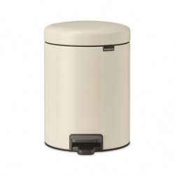 Κάδος απορριμμάτων με πεντάλ Brabantia NewIcon 1005527, 5 L, Ομαλό κλείσιμο, Αντιολισθητική βάση, Μπεζ