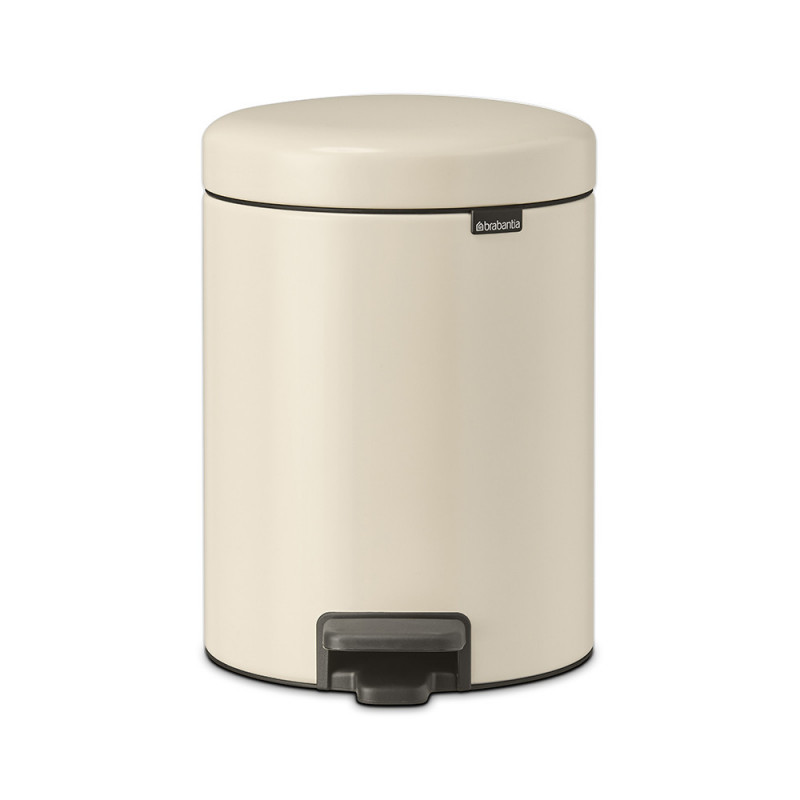 Κάδος απορριμμάτων με πεντάλ Brabantia NewIcon 1005527, 5 L, Ομαλό κλείσιμο, Αντιολισθητική βάση, Μπεζ