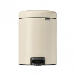 Κάδος απορριμμάτων με πεντάλ Brabantia NewIcon 1005527, 5 L, Ομαλό κλείσιμο, Αντιολισθητική βάση, Μπεζ