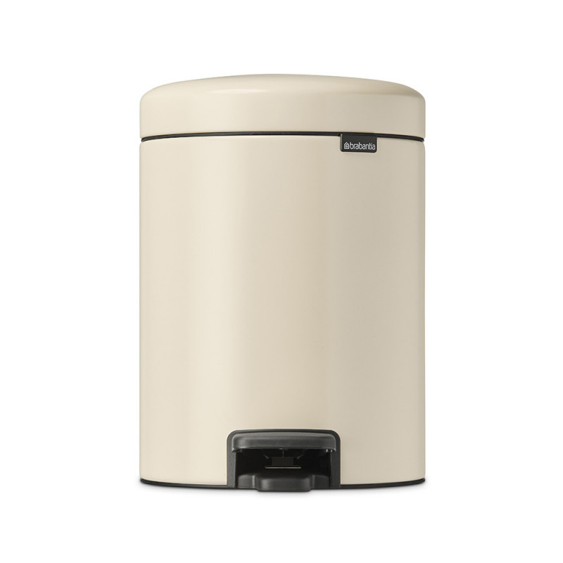 Κάδος απορριμμάτων με πεντάλ Brabantia NewIcon 1005527, 5 L, Ομαλό κλείσιμο, Αντιολισθητική βάση, Μπεζ